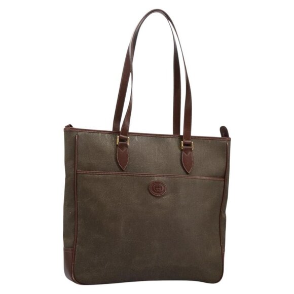 GUCCI Tote Bag Canvas Khaki 002 39 0149 Auth - Picture 1 of 16